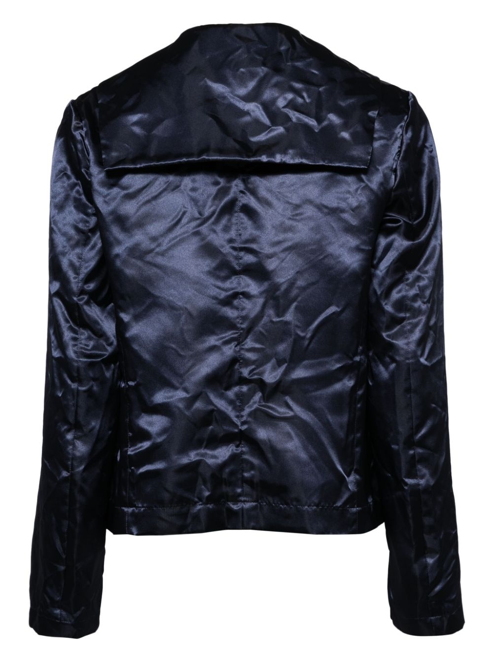 crinkled satin blazer - 2