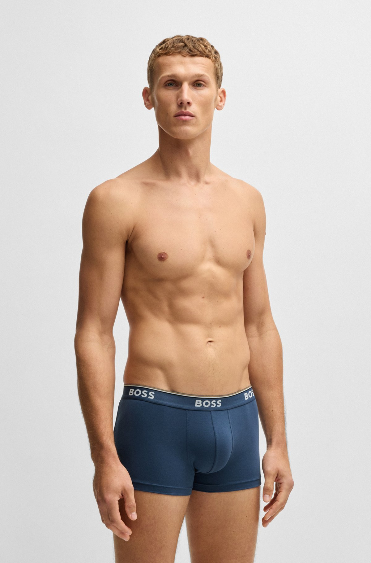 THREE-PACK OF STRETCH-COTTON TRUNKS WITH LOGO WAISTBANDS - 6