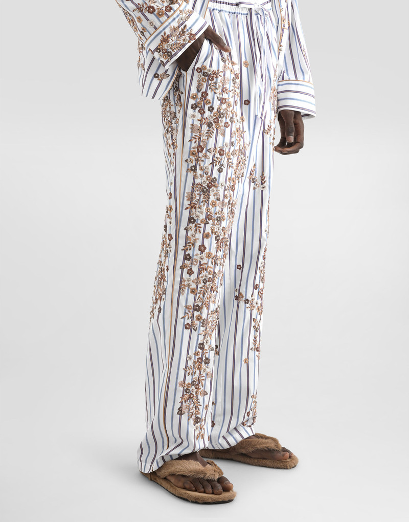 Cotton-silk vanity trousers with embroidery 4