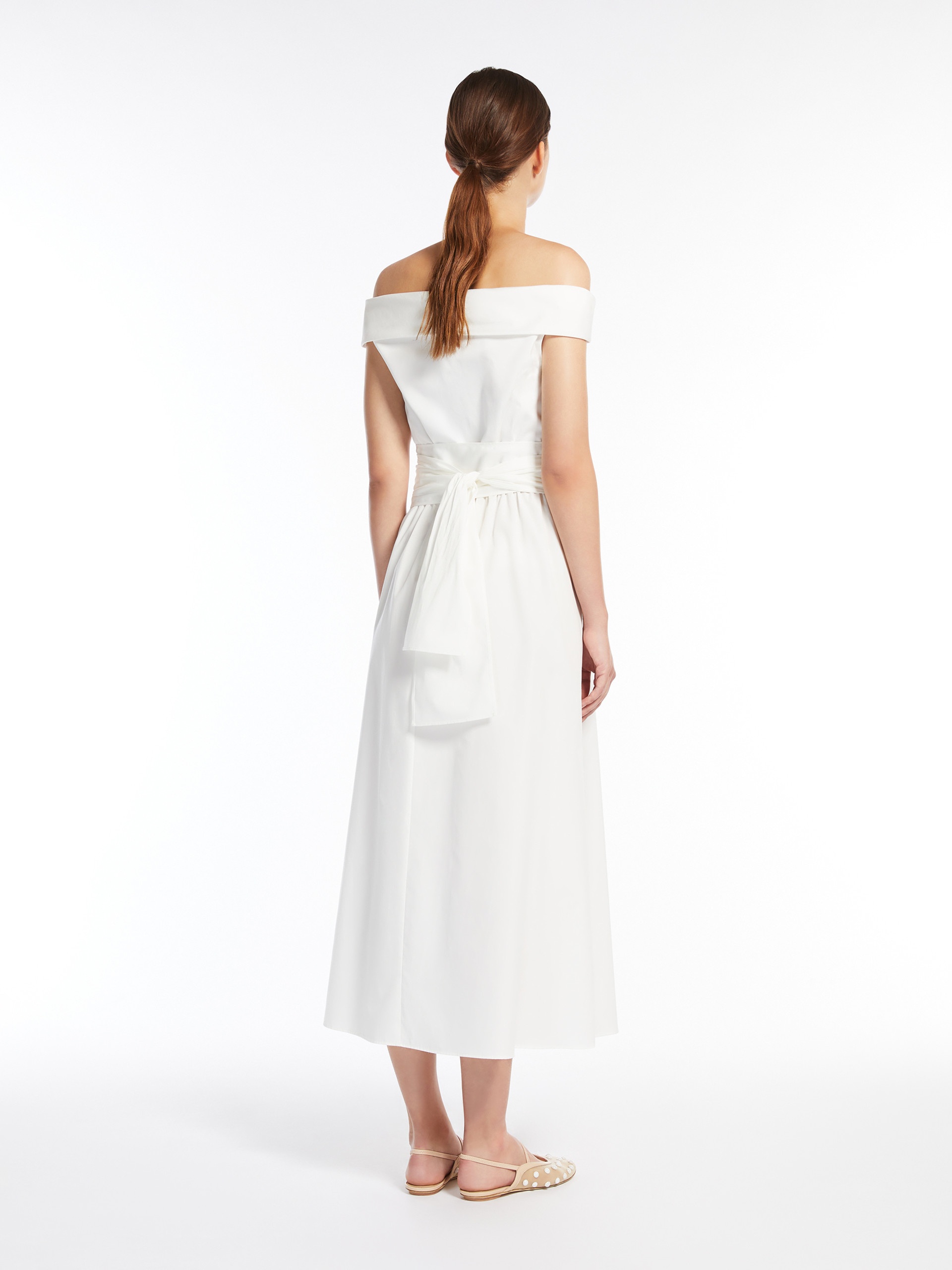PROSIT Off-the-shoulder poplin dress - 4