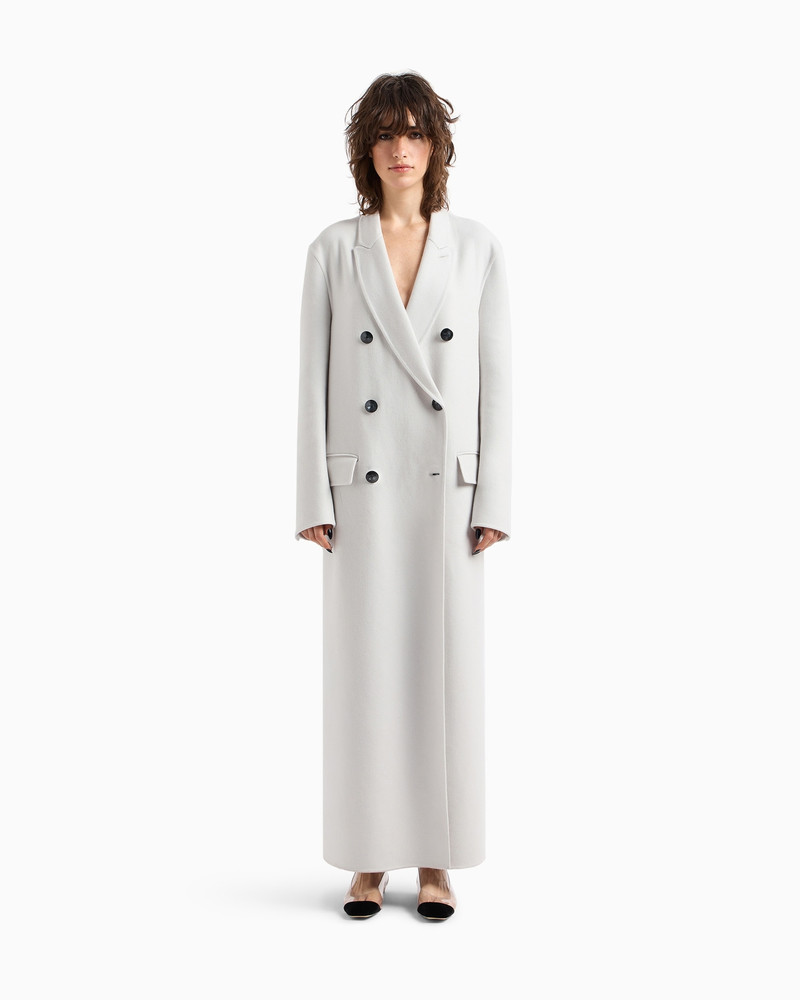 GIORGIO ARMANI Double-breasted long coat in double cashmere outlook