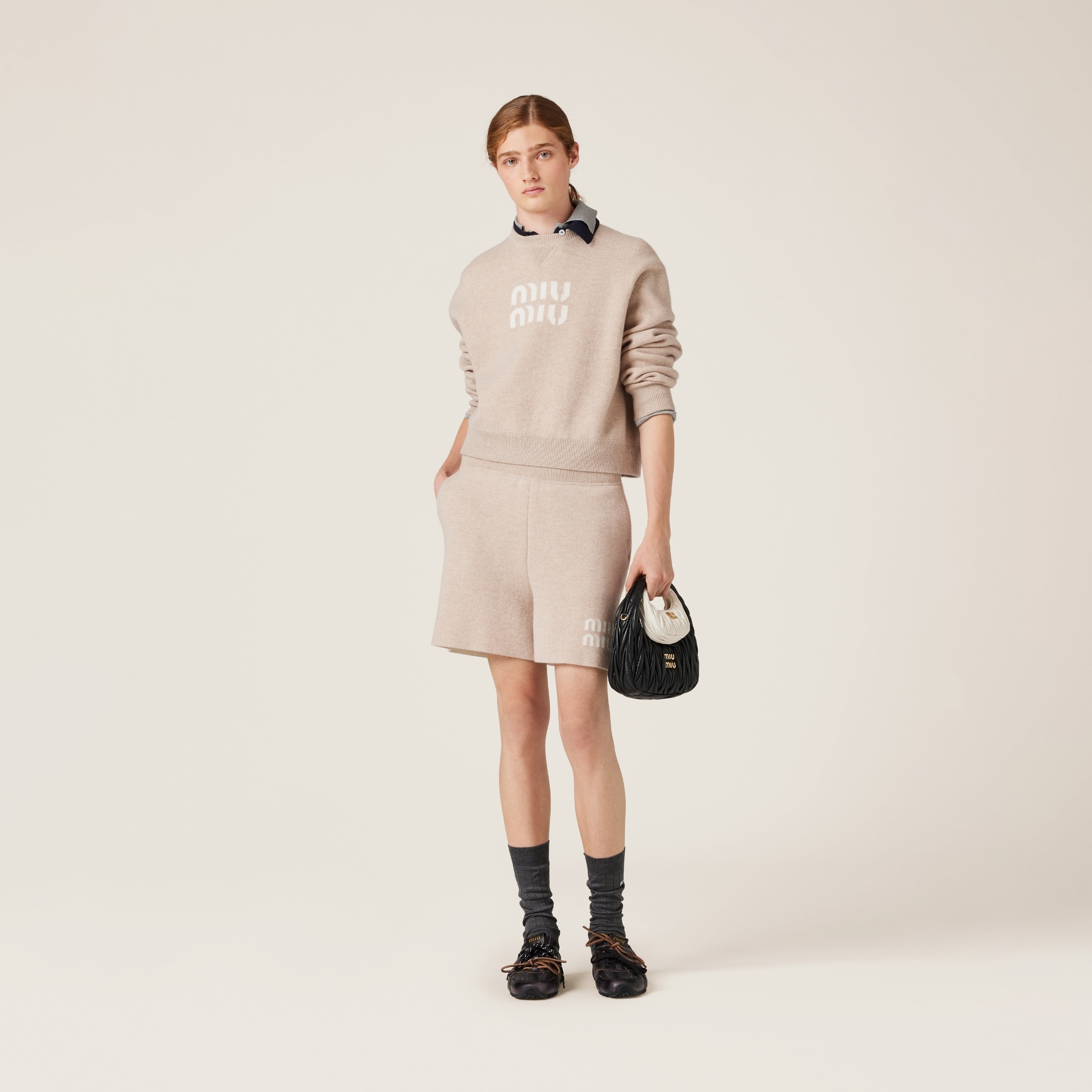 Double cashmere sweater with logo - 2