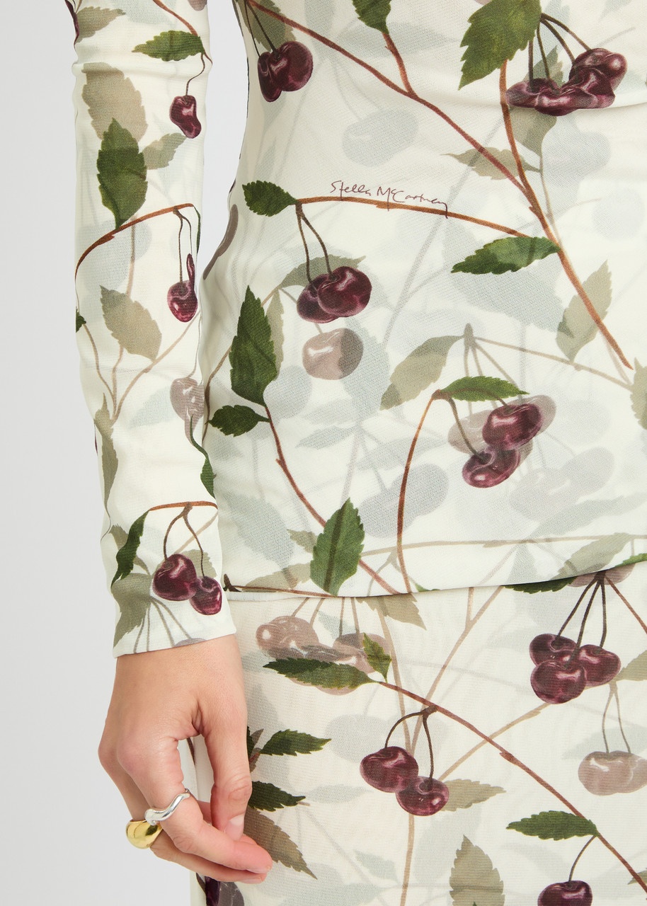 Stella Mccartney Cherry Print Mesh top - 5