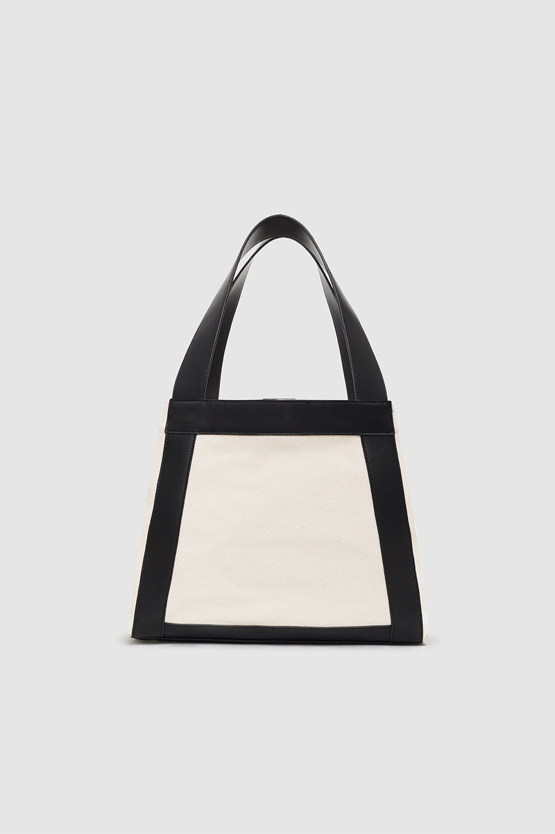 Cara Tote - Natural Canvas With Black 3