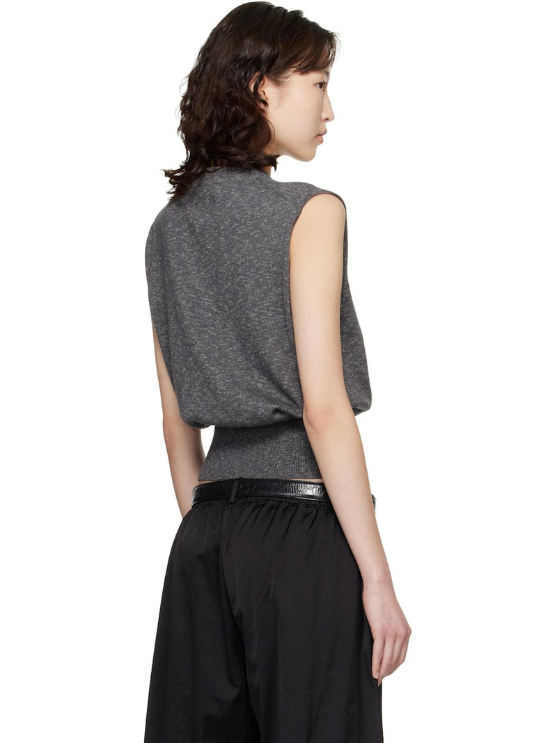 Gray Flecked Cotton Waistcoat 3