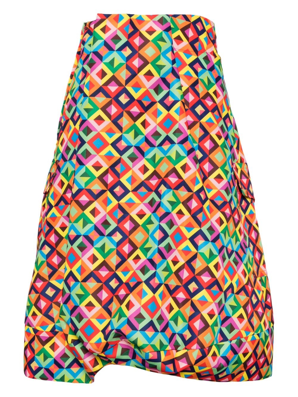 geometric-print asymmetric skirt - 2