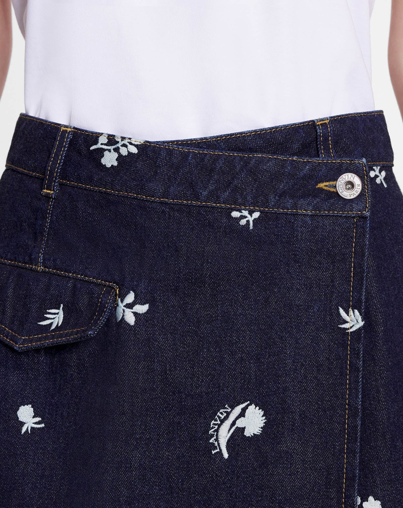 EMBROIDERED WRAP-AROUND DENIM MINISKIRT 5