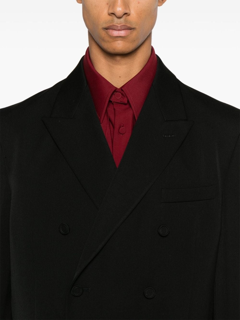 double-breasted wool blazer - 5