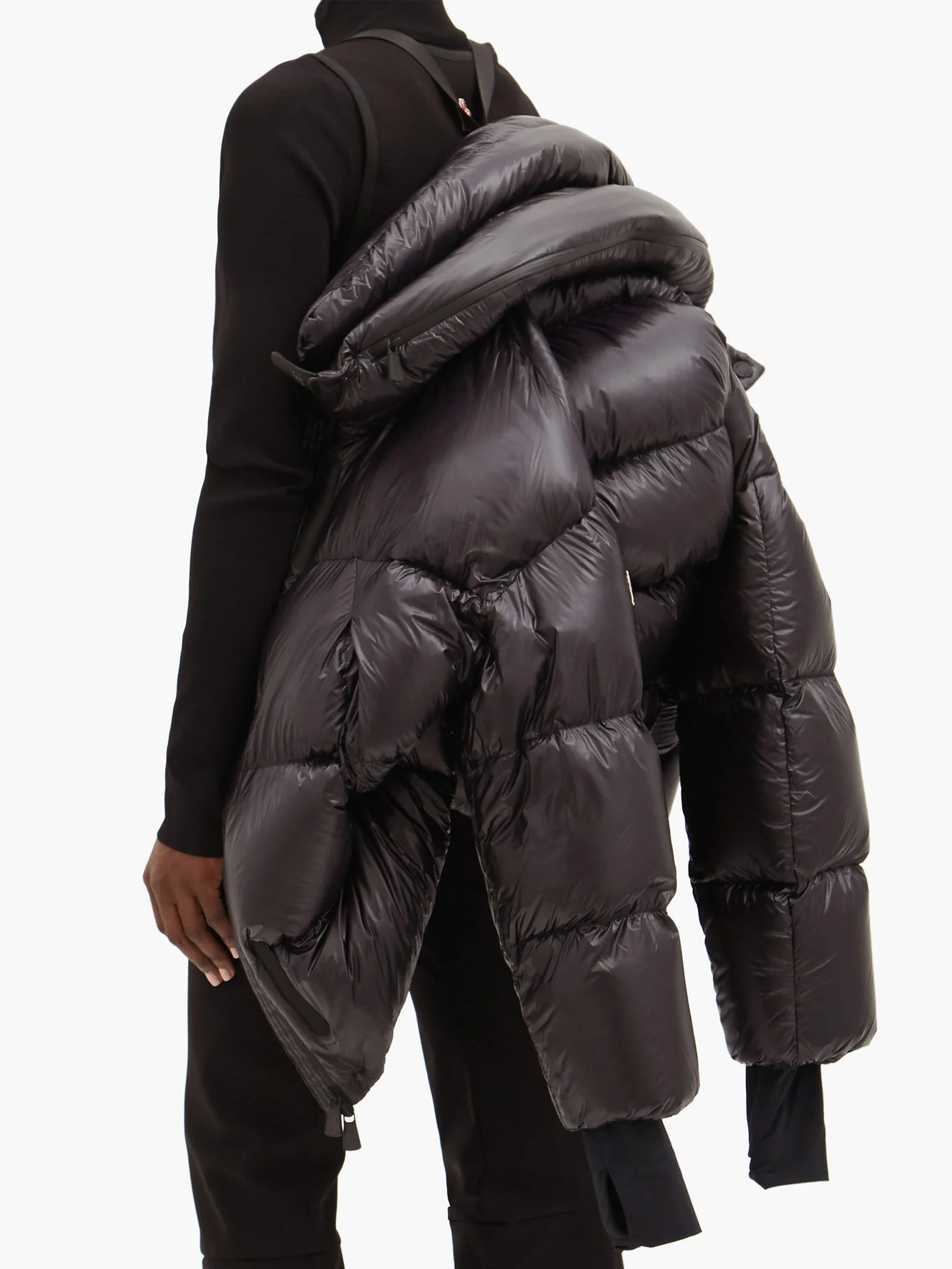 Arpuilles logo-patch quilted-shell down coat - 6