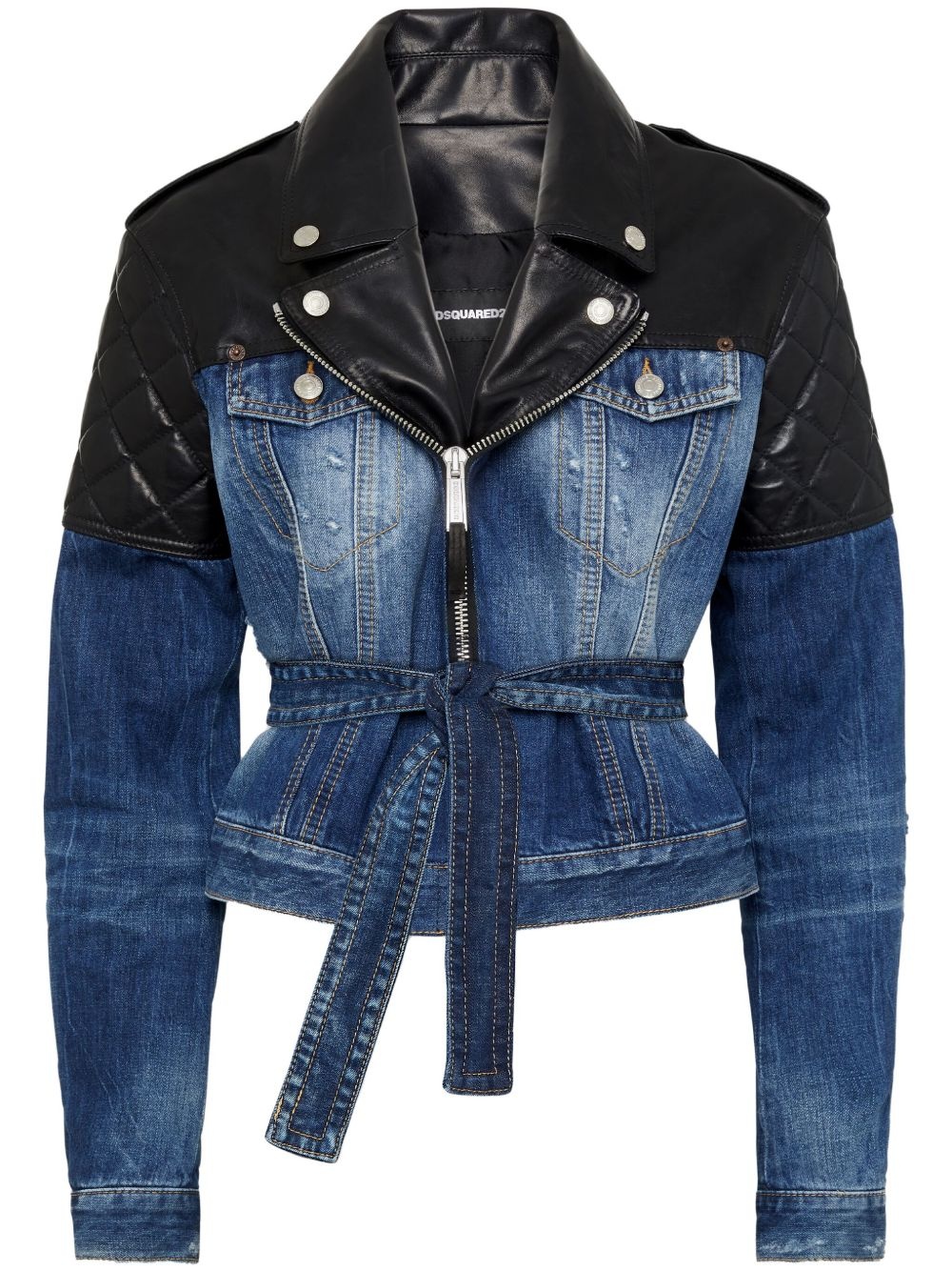 panelled denim jacket - 1