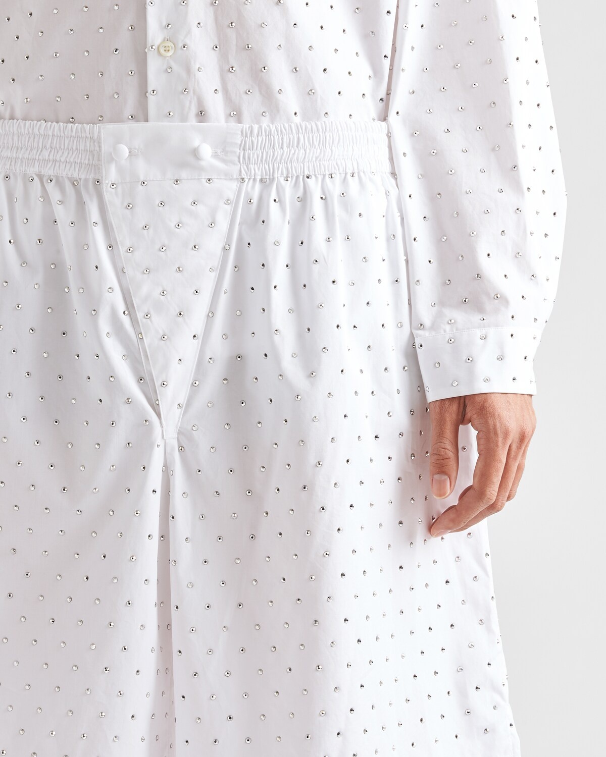 Studded cotton Bermudas - 4