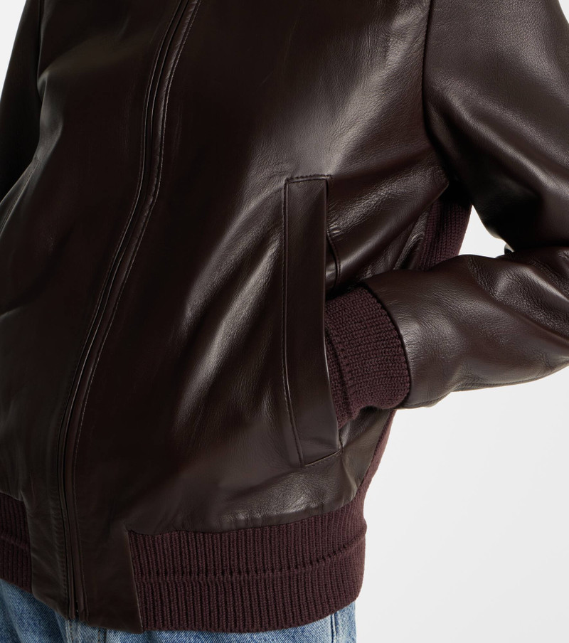 Elenora wool-trimmed leather jacket 5