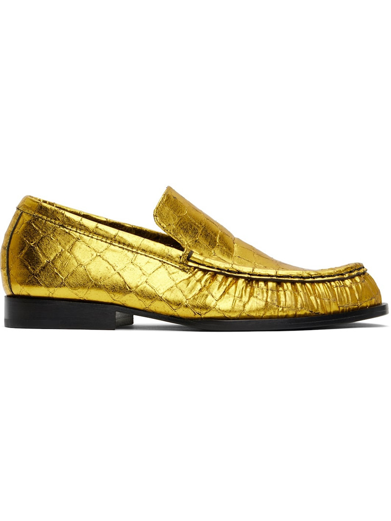 Gold Metallic Loafers 1