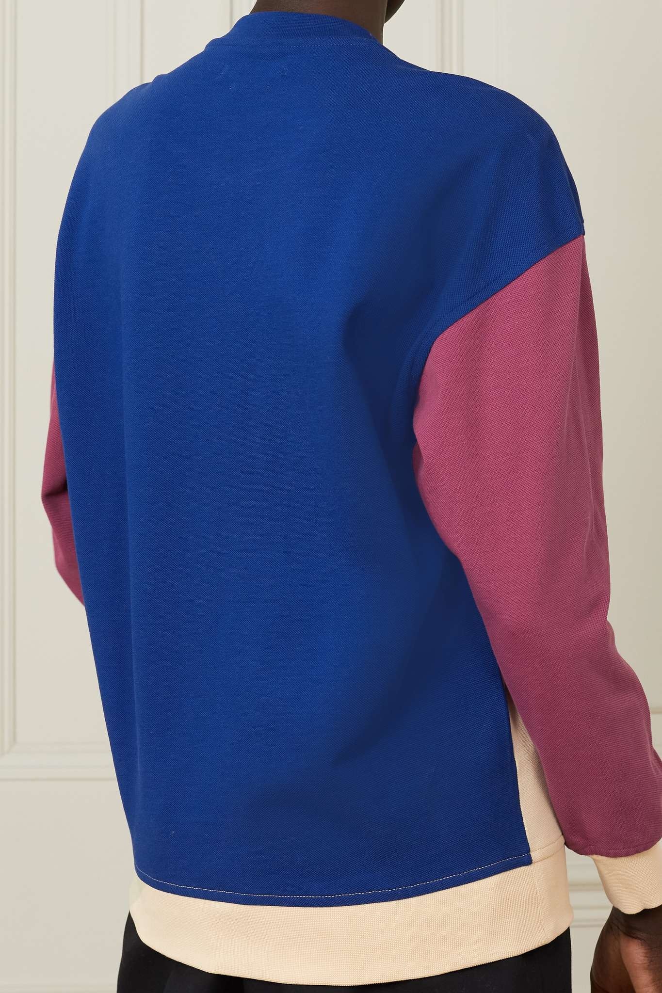 Aftonia flocked color-block cotton-piqué sweatshirt - 3