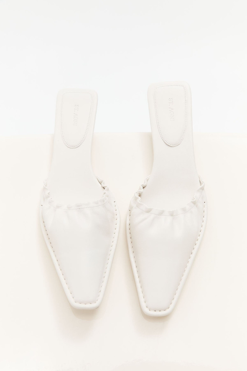 ST. AGNI Gathered Kitten Heels - Tofu outlook