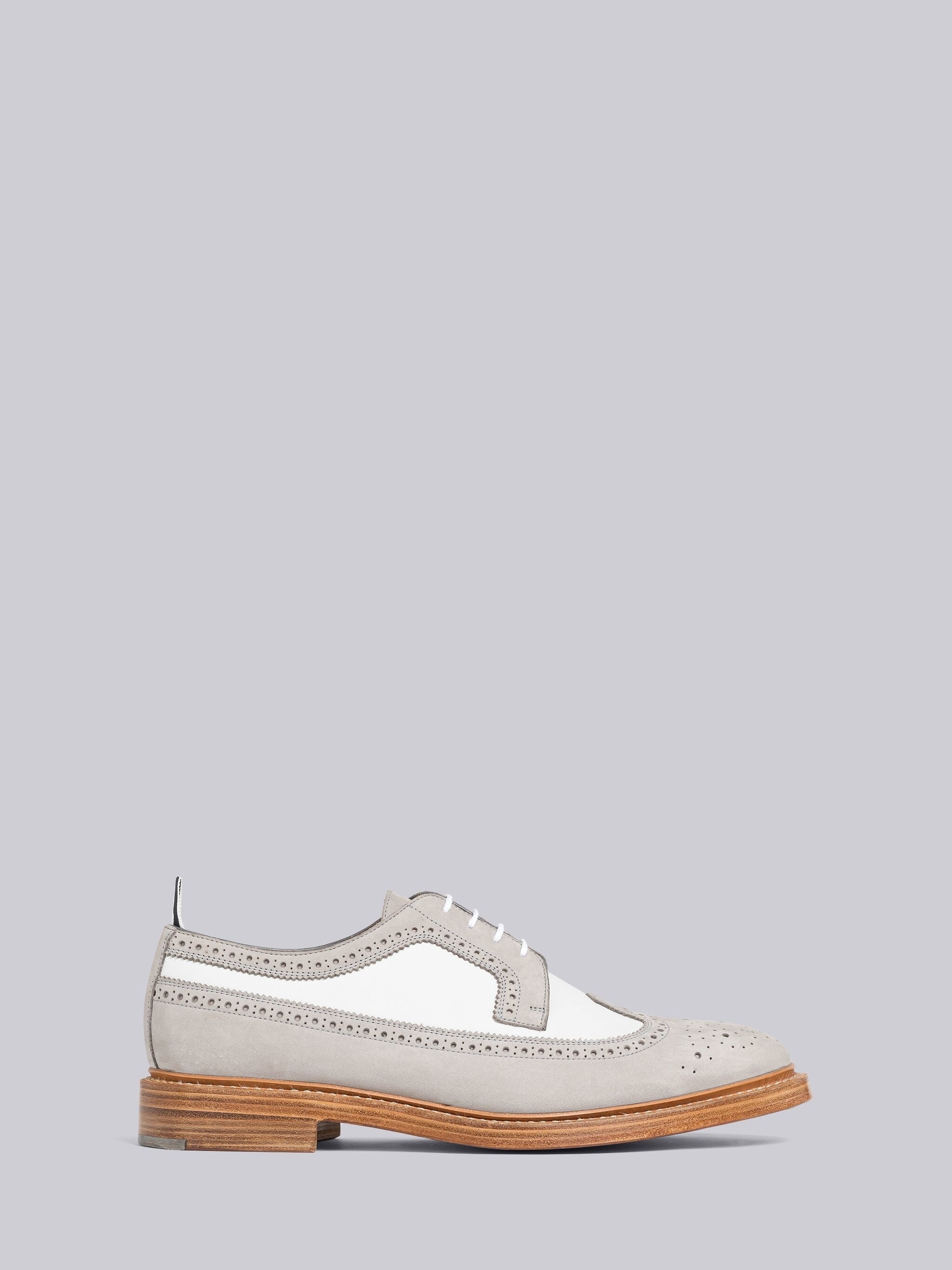 Pebble Grain Leather Longwing Spectator Brogue - 1