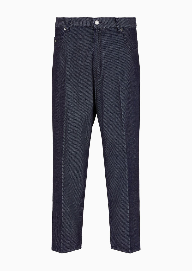 J79 Carrot-fit diagonal pattern denim jeans 1