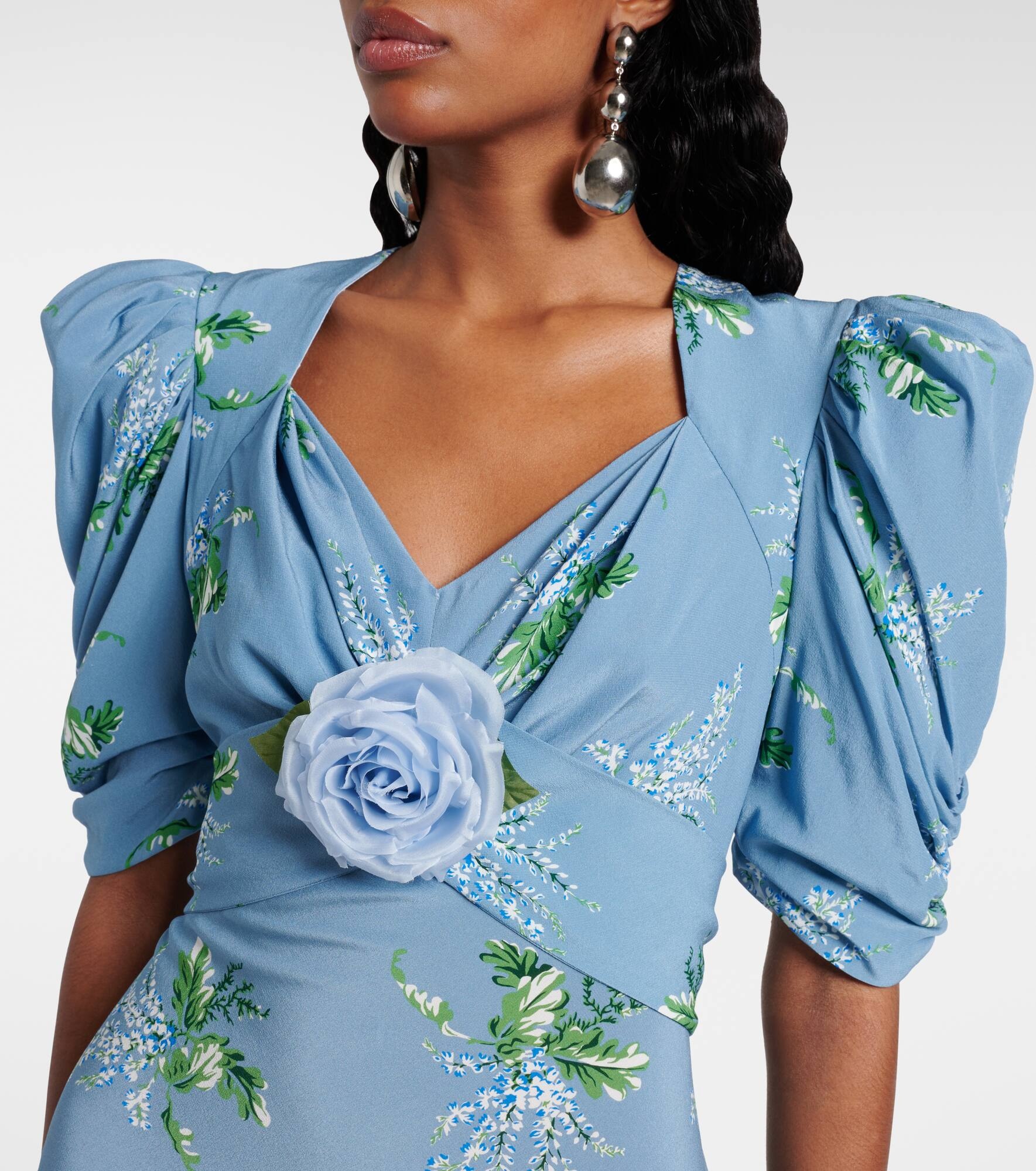 Floral silk cocktail dress - 4