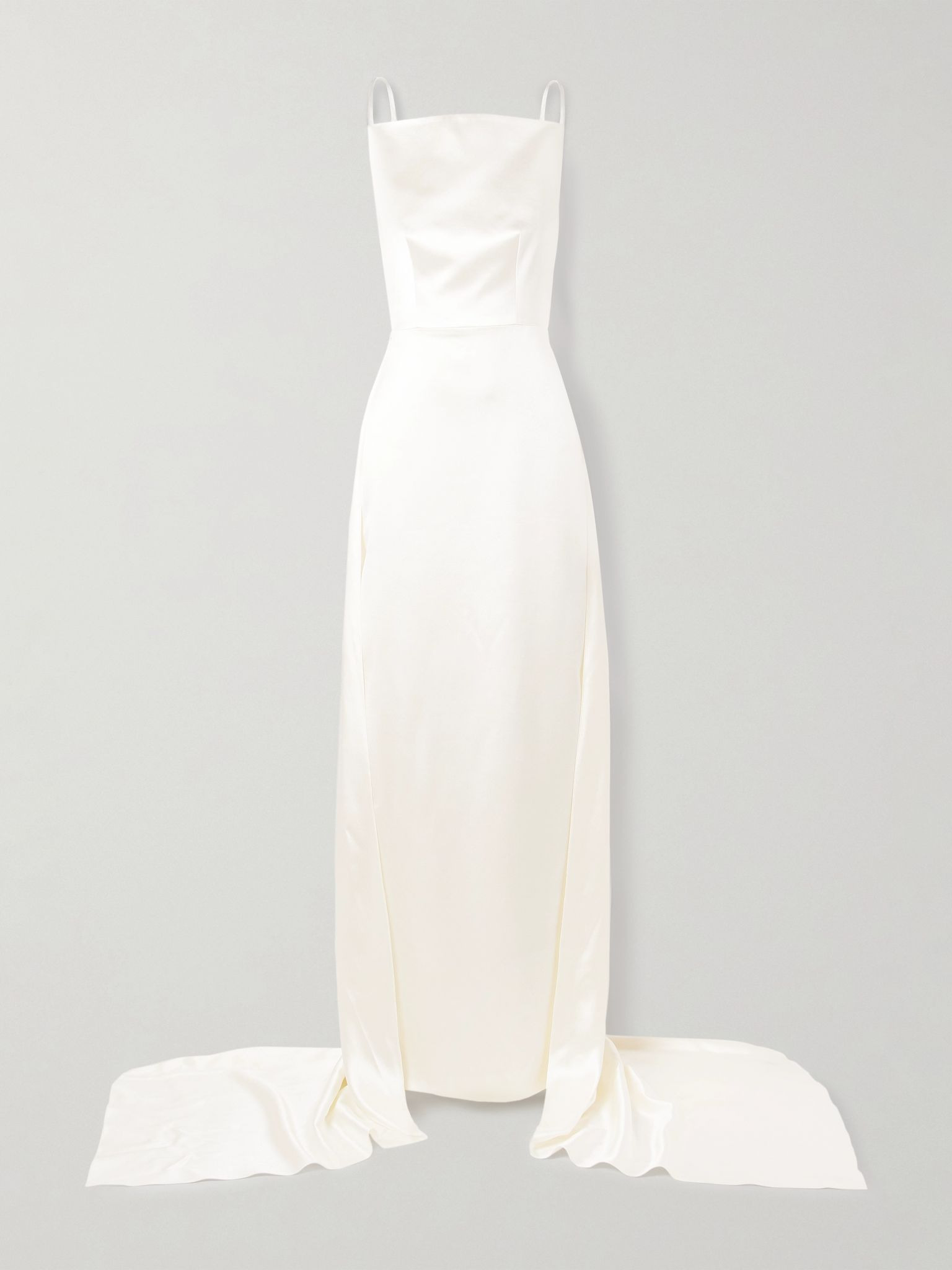 Emerson silk and wool-blend satin gown Off-white - 1