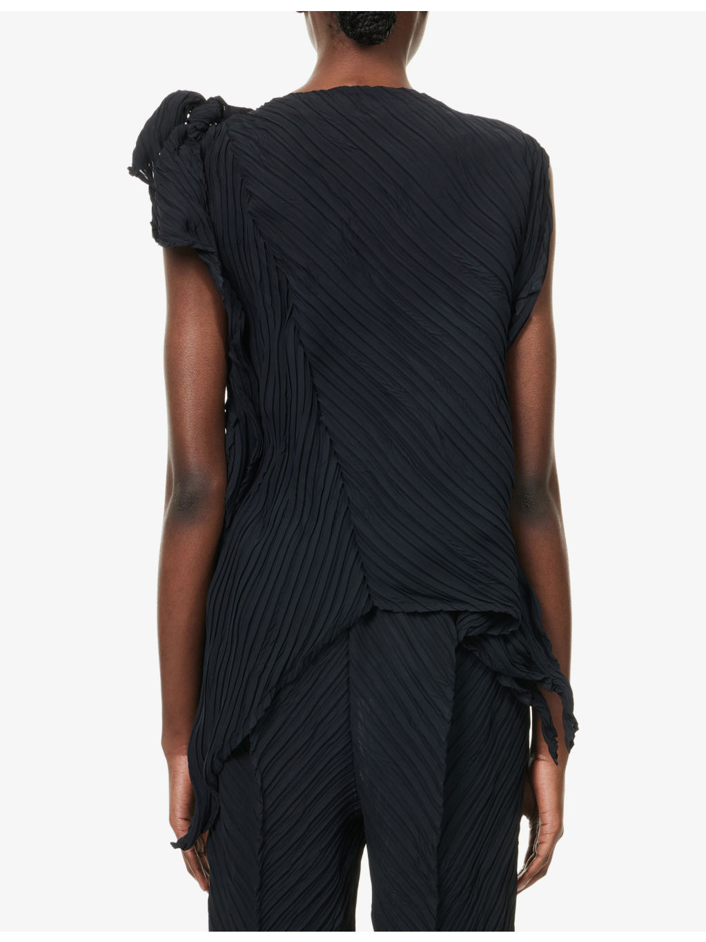 Asymmetric One-Shoulder Knitted Top - 4