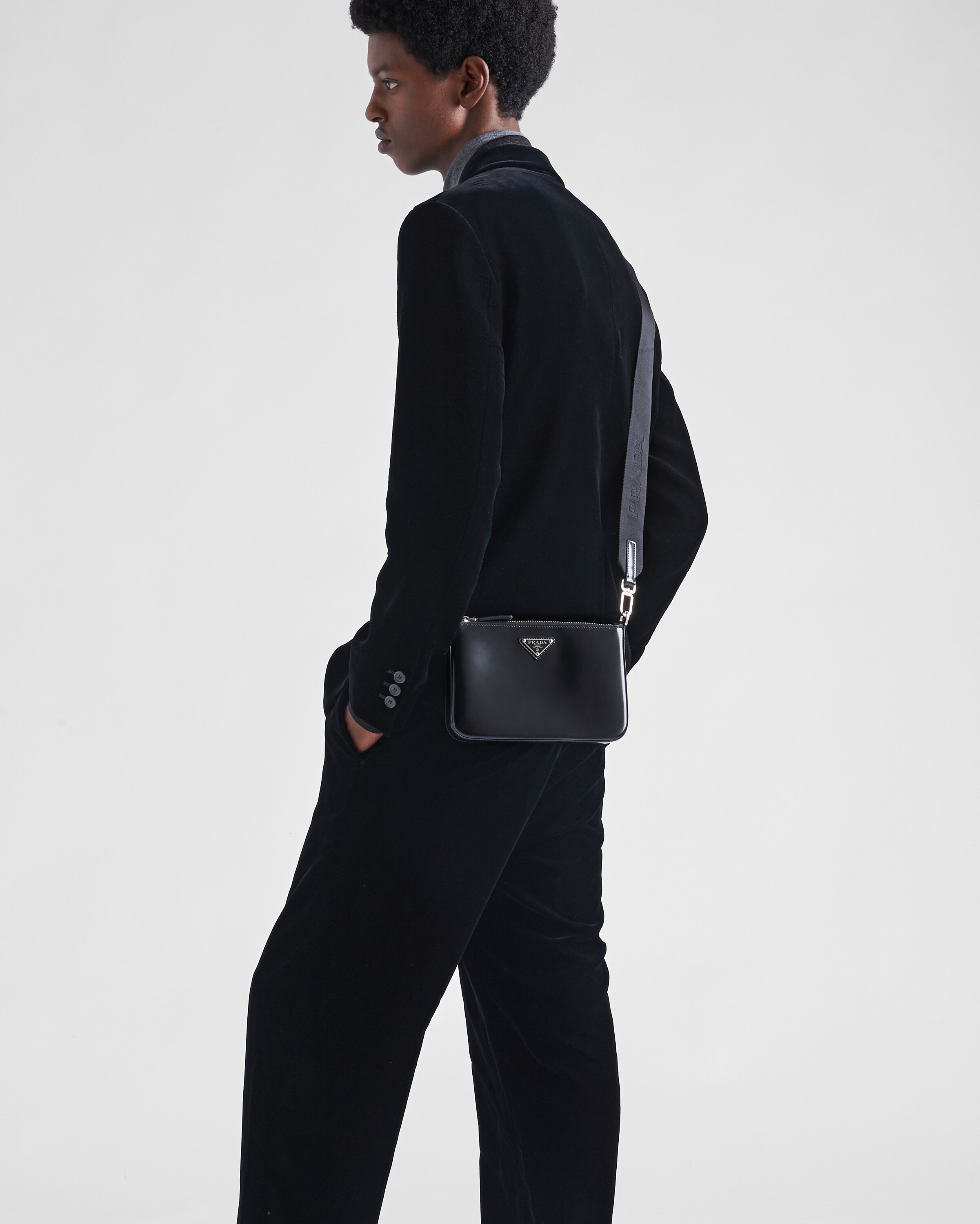 Brushed leather shoulder bag - 8