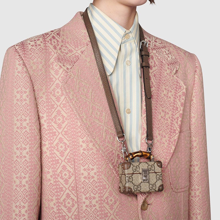 Gucci Unisex Canvas Old Flower Logo AirPods Pro Single-Shoulder Bag Brown 'Cream' 645205-K9GSN-8358 - 4