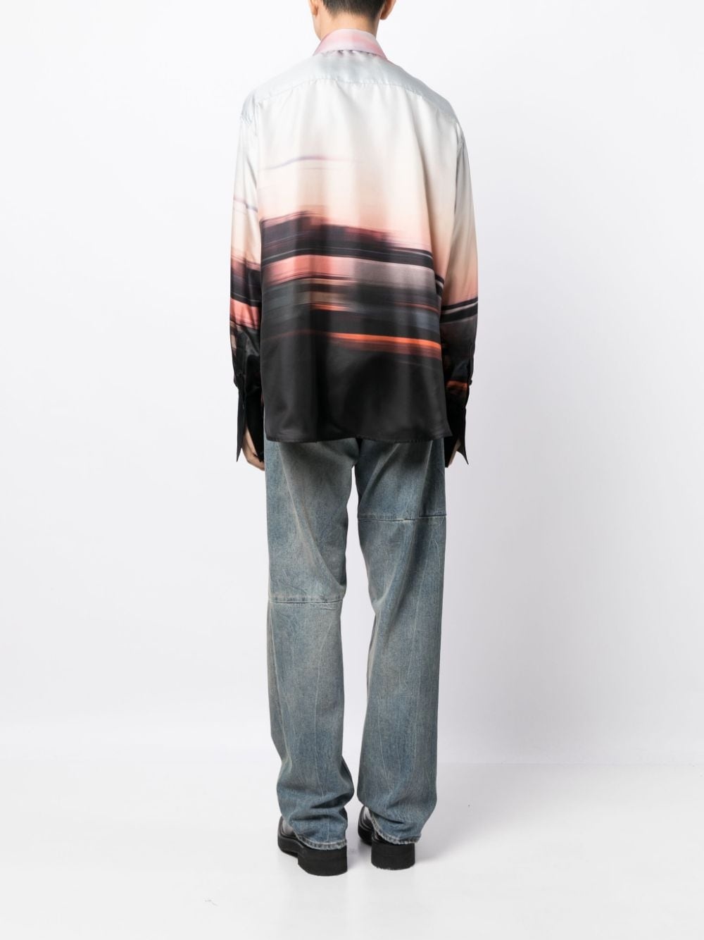 Blurred City convertible silk shirt - 4