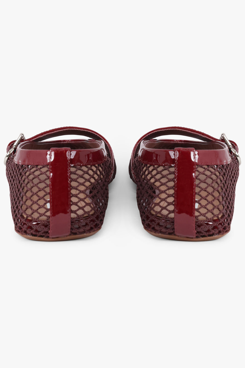 FISHNET MESH BALLET FLAT | GARNET RED - 4