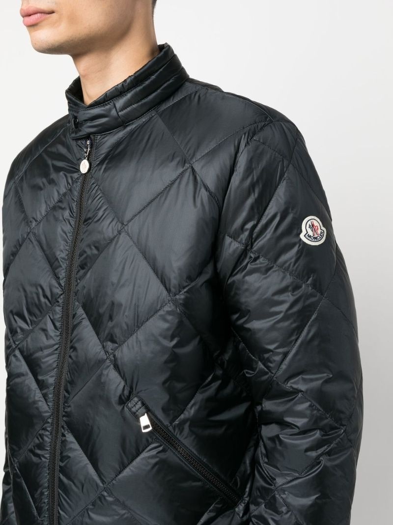 logo patch quilted jacket - 5