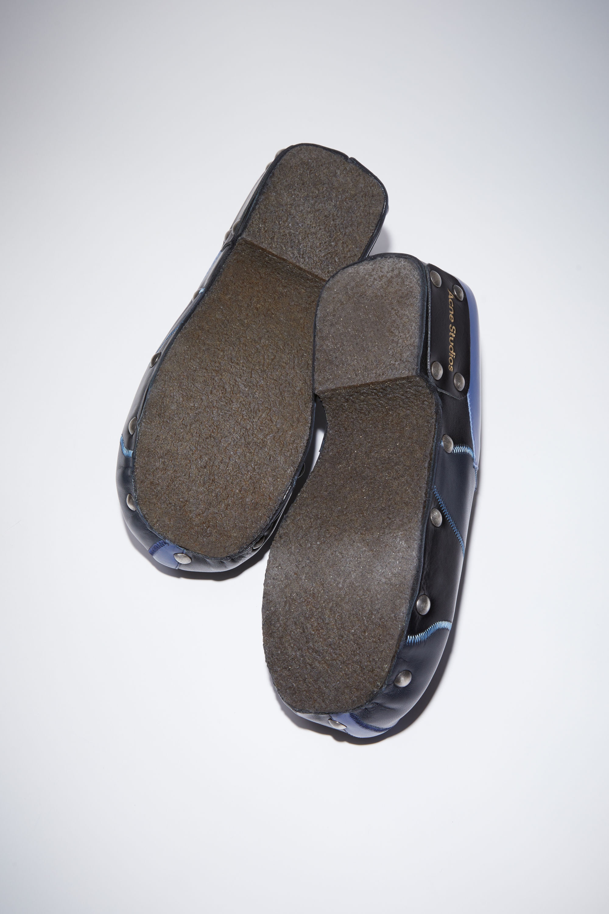 Studded patchwork mules - Multi blue - 4