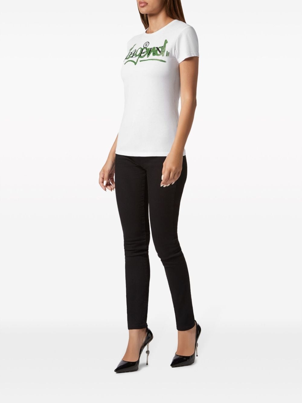 crystal-embellished cotton T-shirt - 2