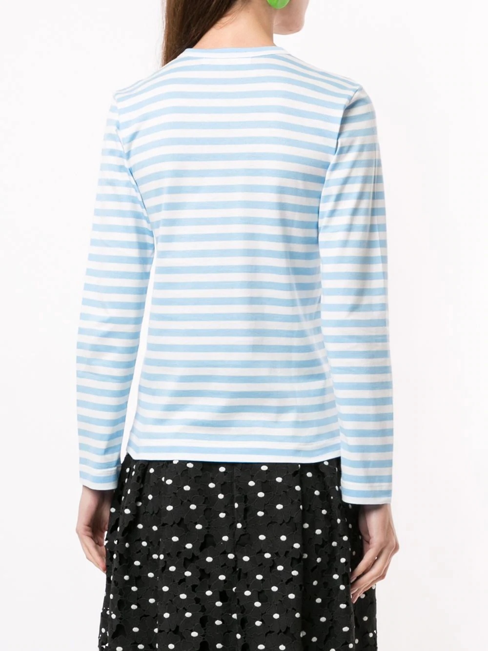 striped logo-patch long sleeved T-shirt - 4