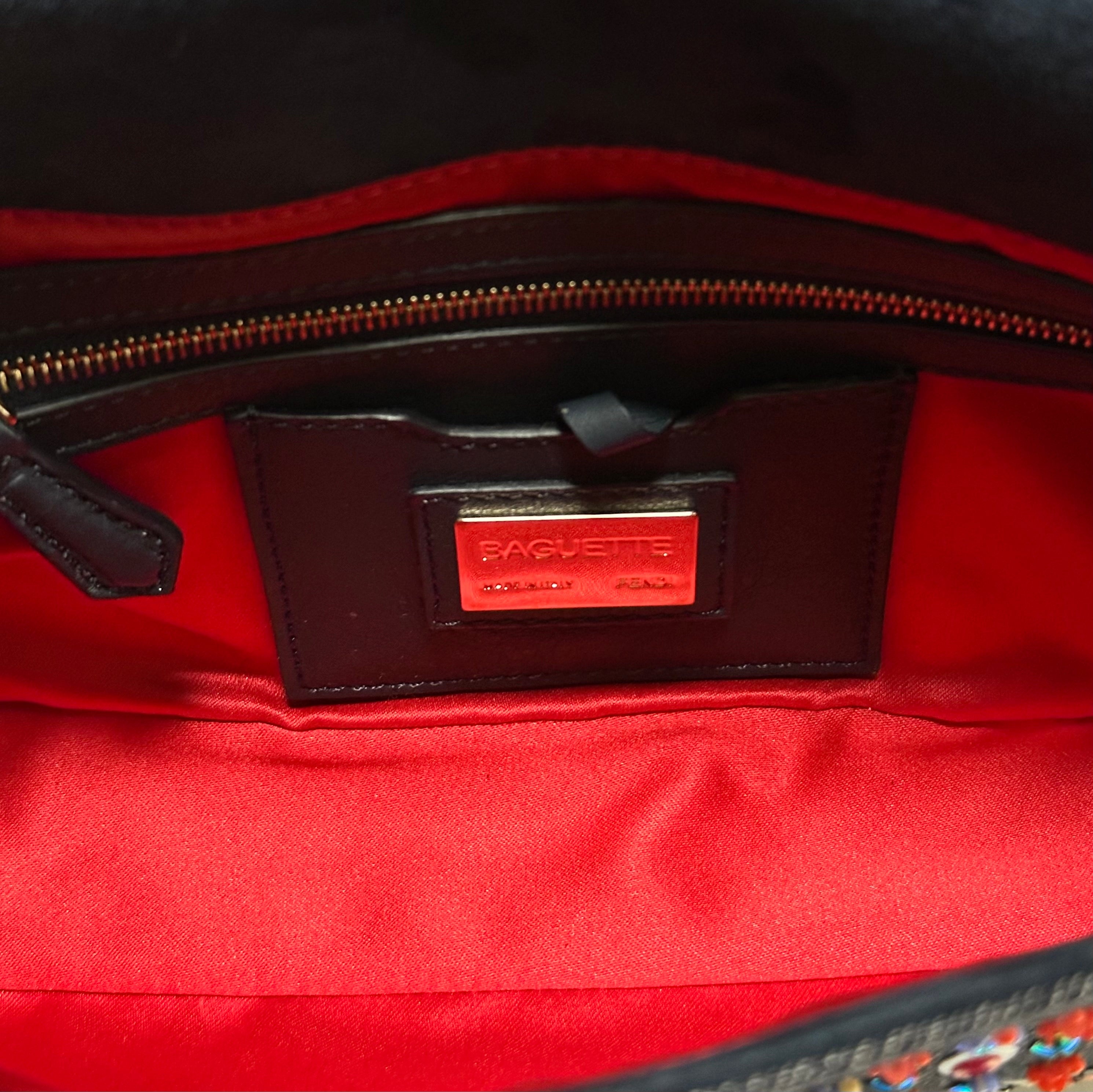 FENDI Denim Beaded Mamma Baguette Bag - 11