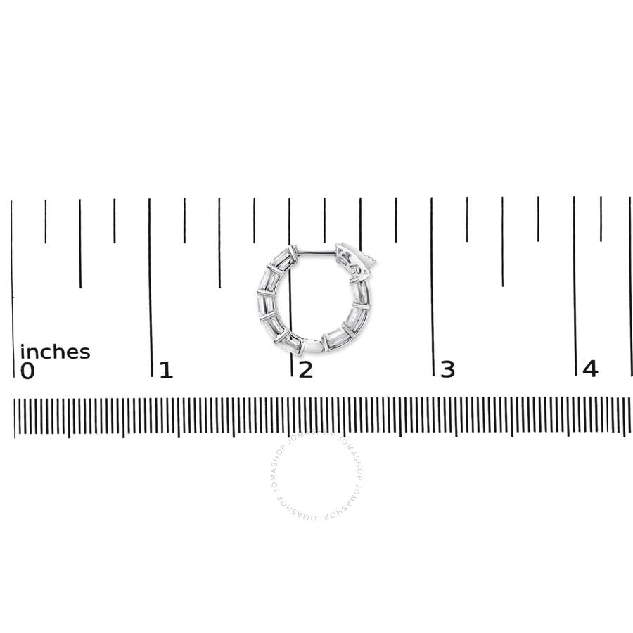 Haus Of Brilliance - Haus of Brilliance 14K White Gold 5 1/10 Cttw Emerald Cut Lab Grown Diamond Inside Out Hoop Earrings - 4