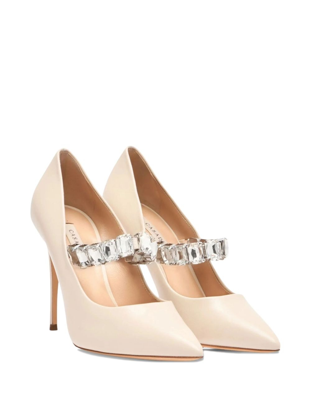 100mm Julia Minorca crystal-embellished pointed-toe pumps - 2