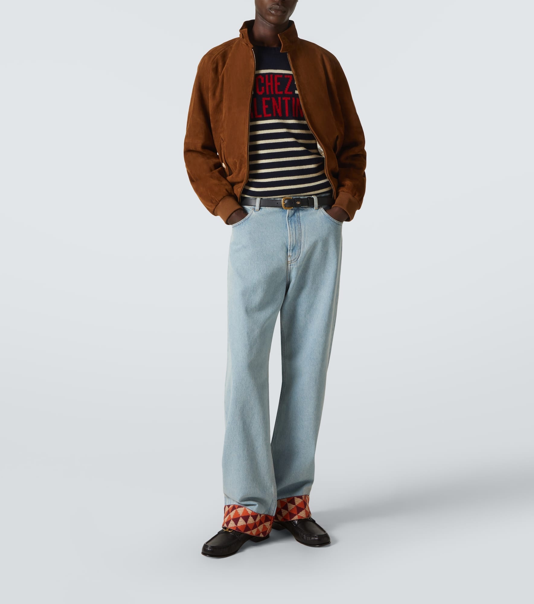 Chez Valentino striped jacquard wool sweater - 2