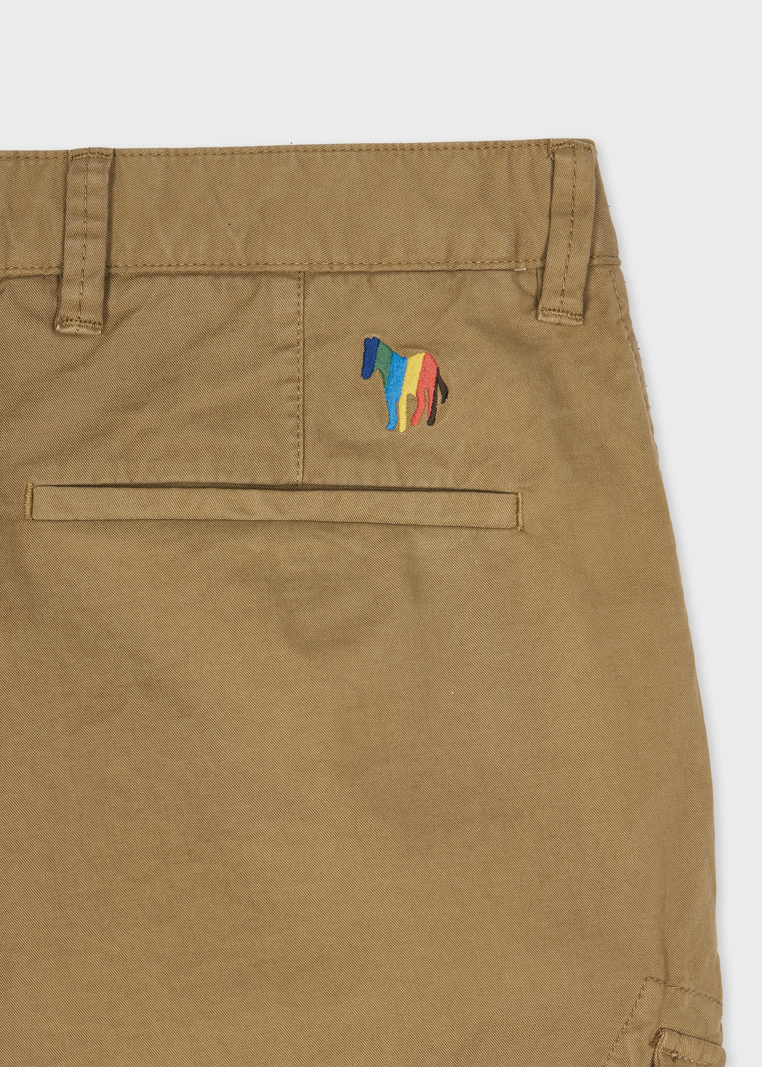 Light Brown Broad Stripe Zebra Cargo Trousers - 2