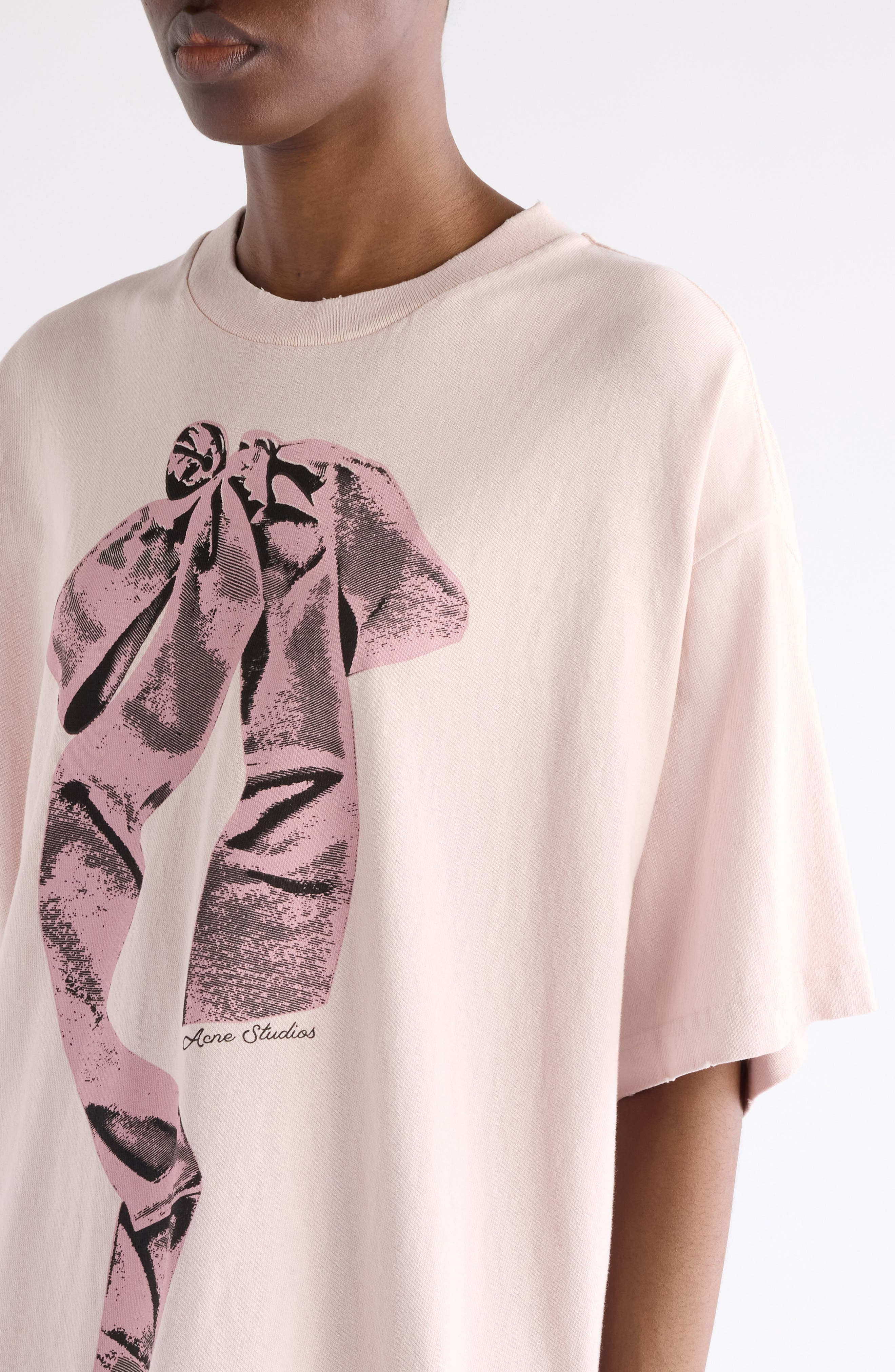 Acne Studios Edra Bell Graphic T-Shirt in Violet Pink at Nordstrom - 5