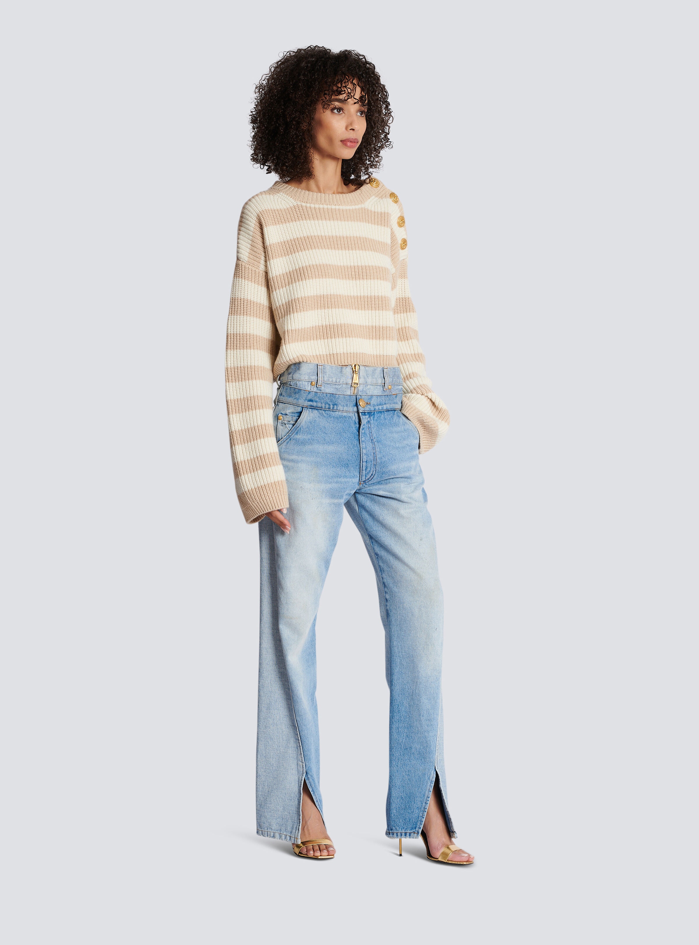 Striped cashmere jumper - 3
