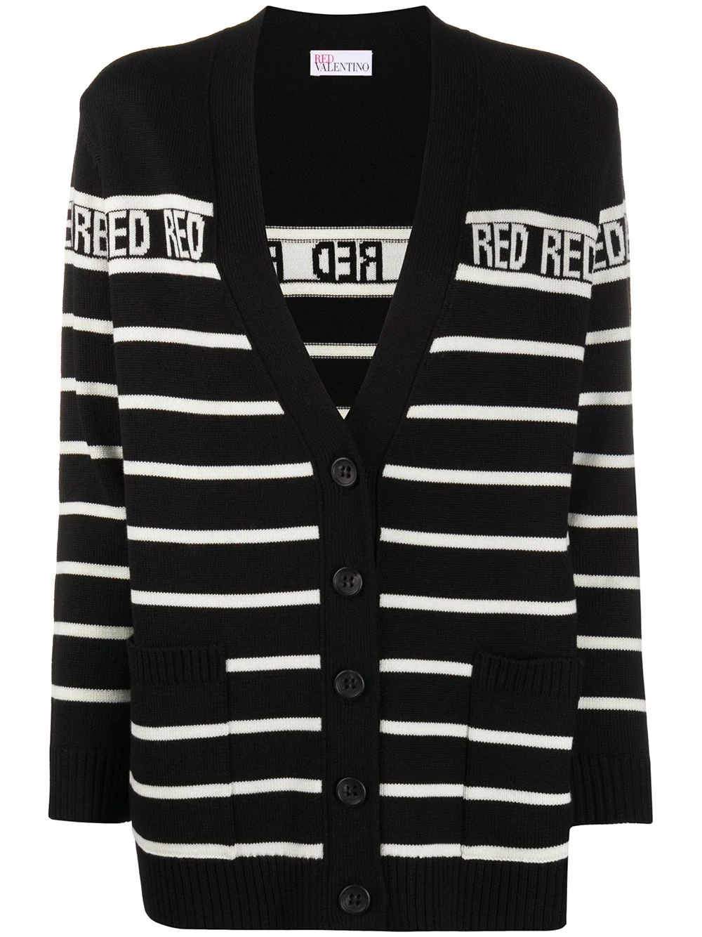 intarsia-knit striped cardigan - 1