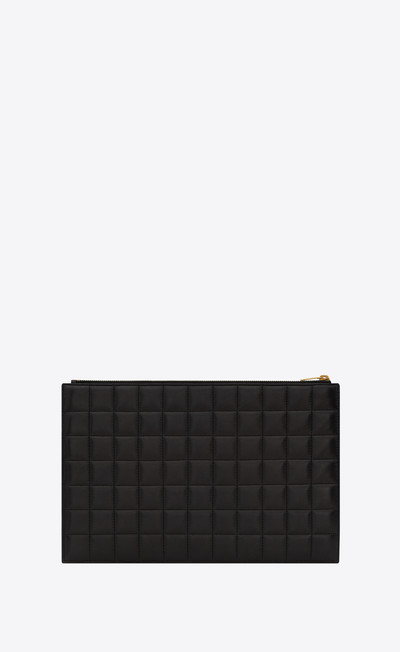 SAINT LAURENT matelassé carré tablet pouch in lambskin outlook