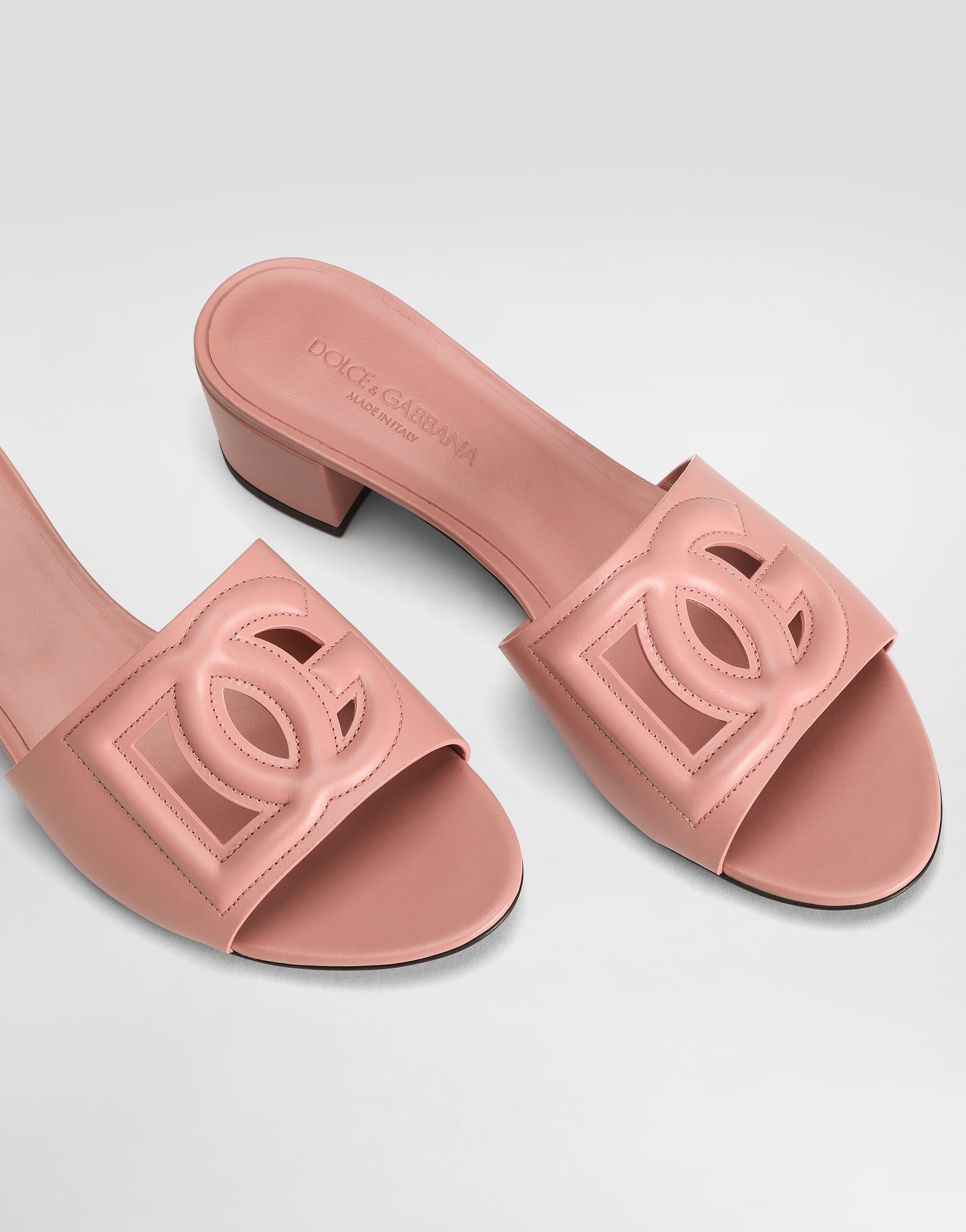 Calfskin mules with DG logo - 4