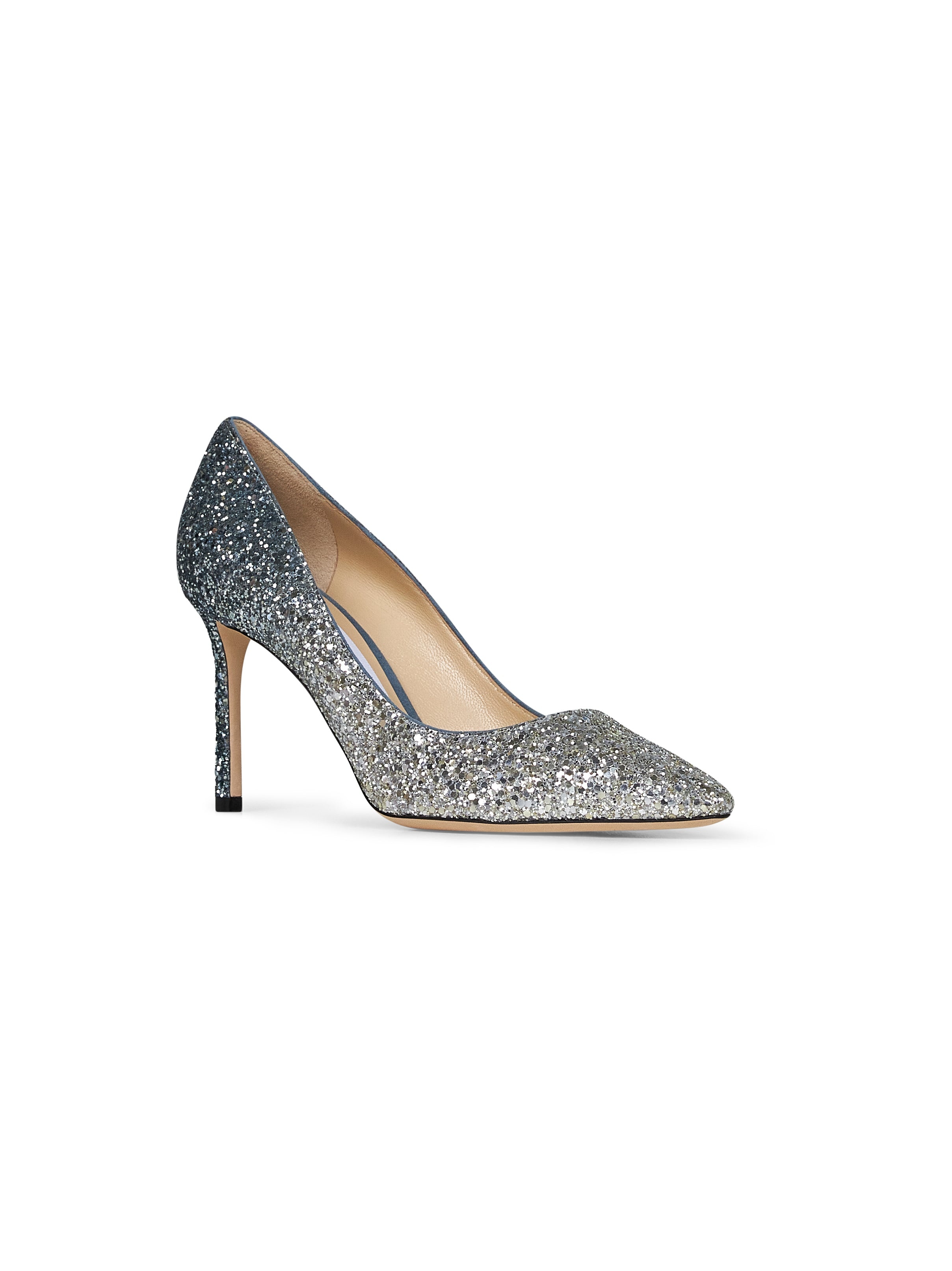 Silver and blue glitter Romy 85 pumps - 2