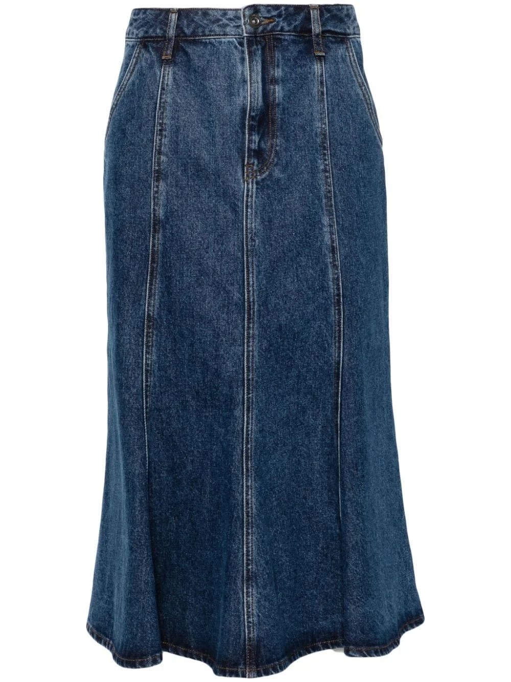 flared denim midi skirt - 1