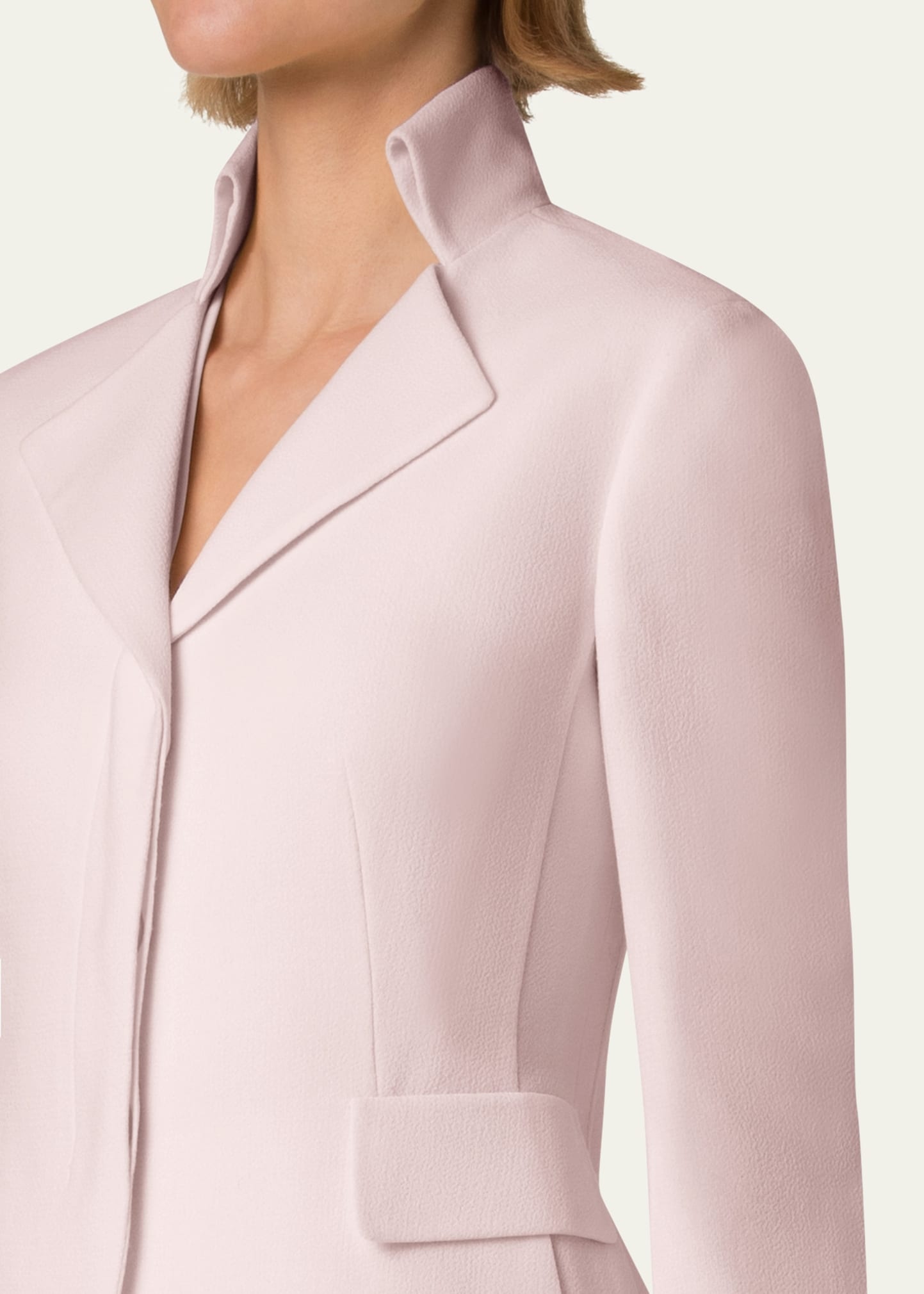 Amber Short Wool Crepe Double-Face Jacket - 5