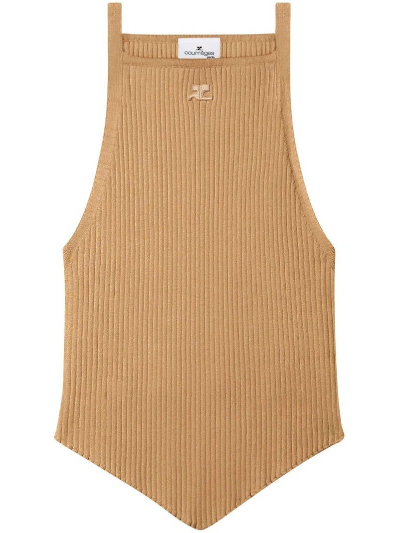 Pointy rib-knit tank top 1