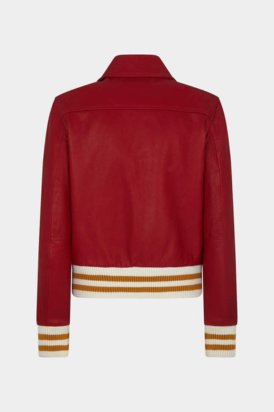 DSQUARED2 SIGNATURE VARSITY LEATHER BOMBER outlook