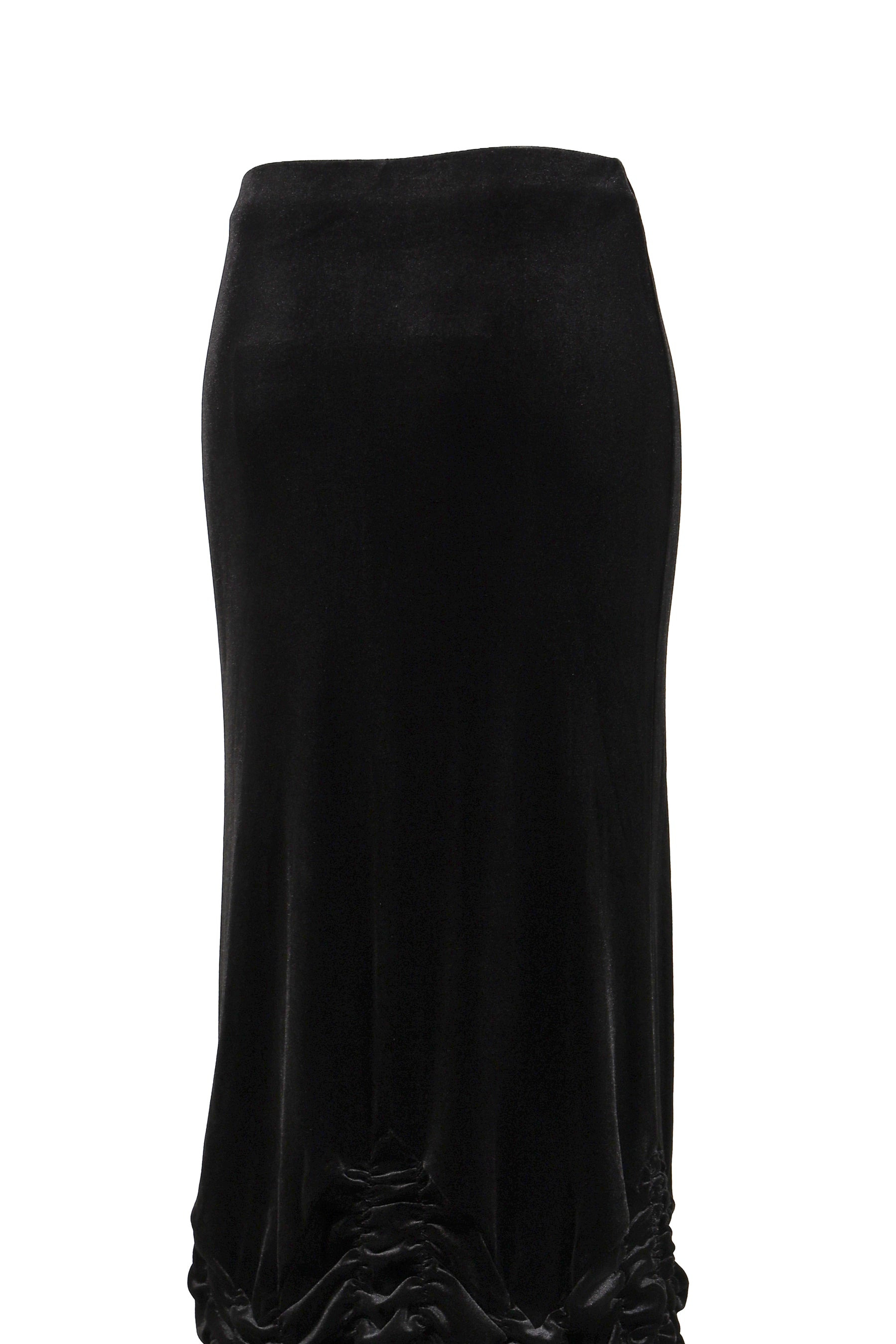 VELVET SMOCK SKIRT / BLK - 8