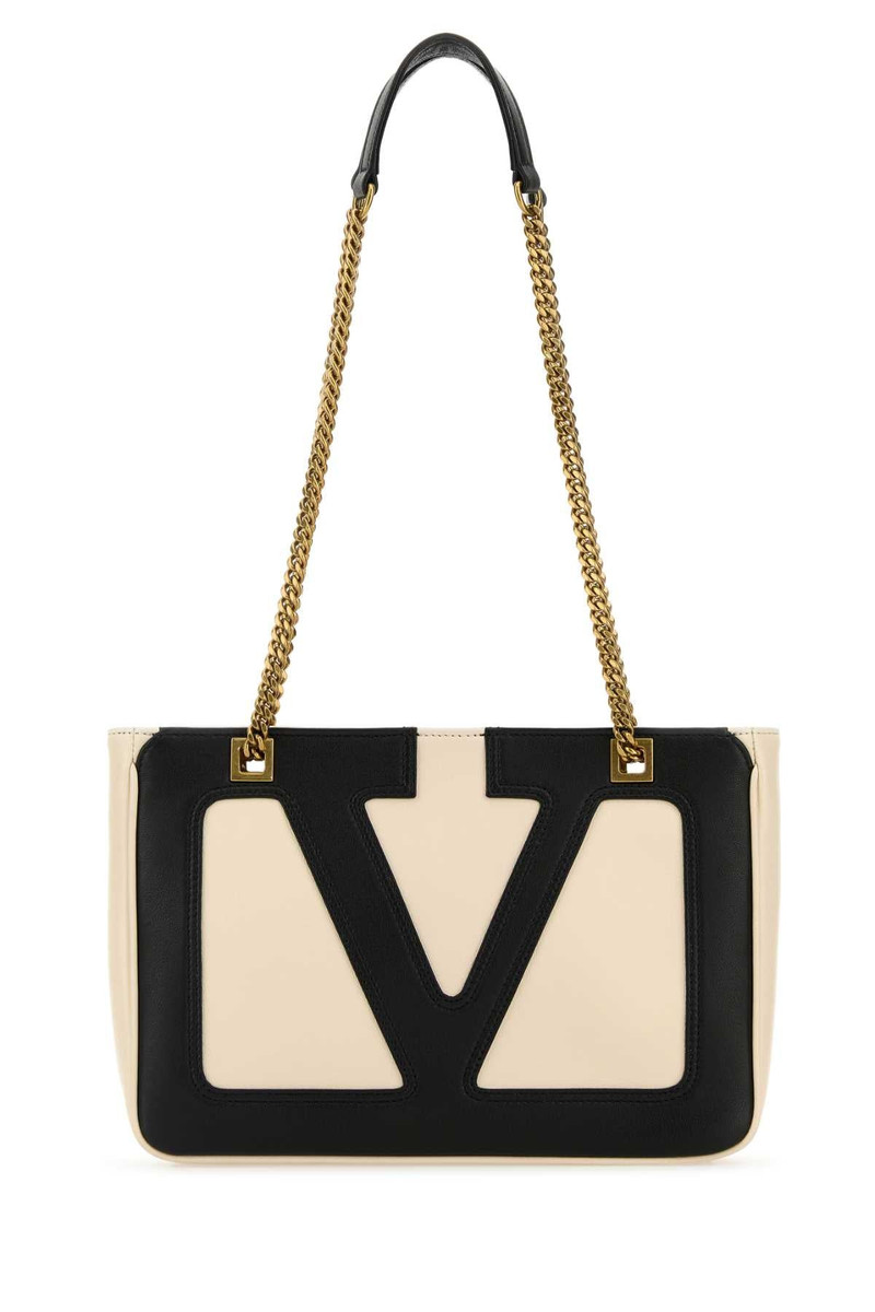 Valentino Garavani Men Ivory Nappa Leather Small Viva Superstar Shoulder Bag - 1