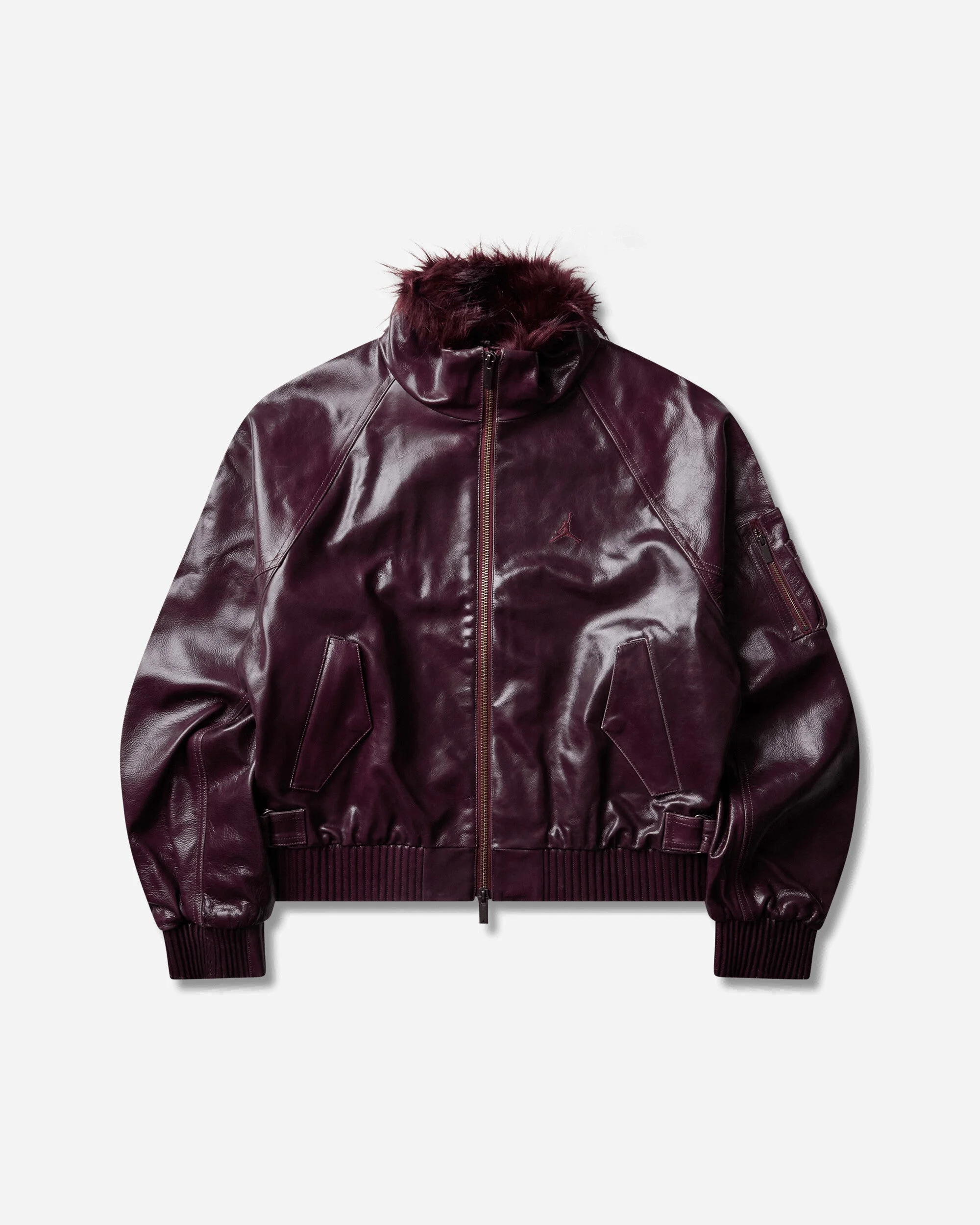 Mowalola Leather Jacket Night Maroon - 1